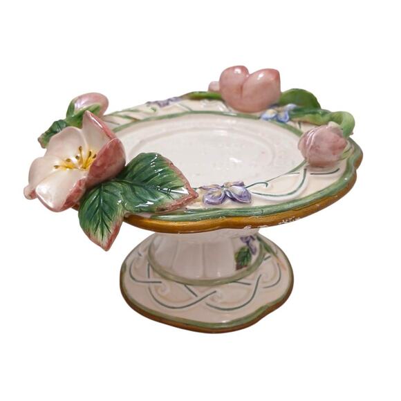 Fitz and Floyd Classics Candle Holder Garden Rhapsody Collection Pedestal 1999 - Picture 6 of 16